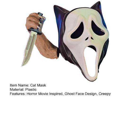 Gruselige Katzenmaske Haustiere Schreiender Geist Cosplay-Maske Gruselige Geisterkatze