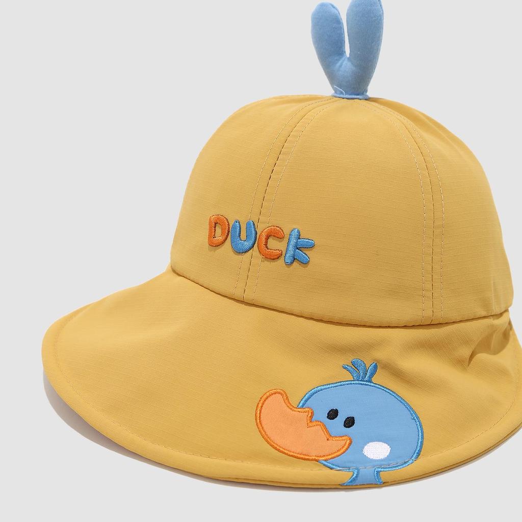 Children's Adjustable Duck Baseball Cap - Cute Wide Brim Sun Protection Hat for Boys & Girls, Spring/Summer Korean Style