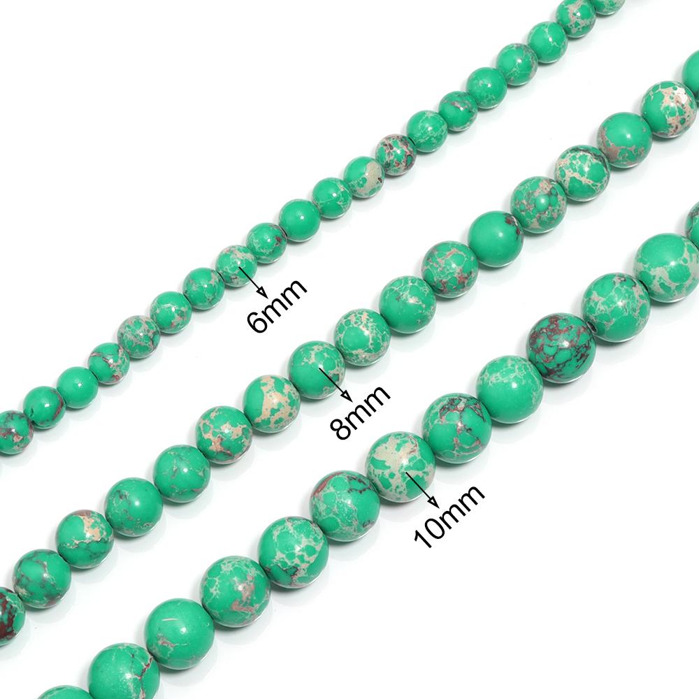 1 Strand 6 8 10mm Natural Stone Beads Colorful Pattern Emperor Stone Round Beads For Jewelry Bracelet Making DIY Necklace Gift