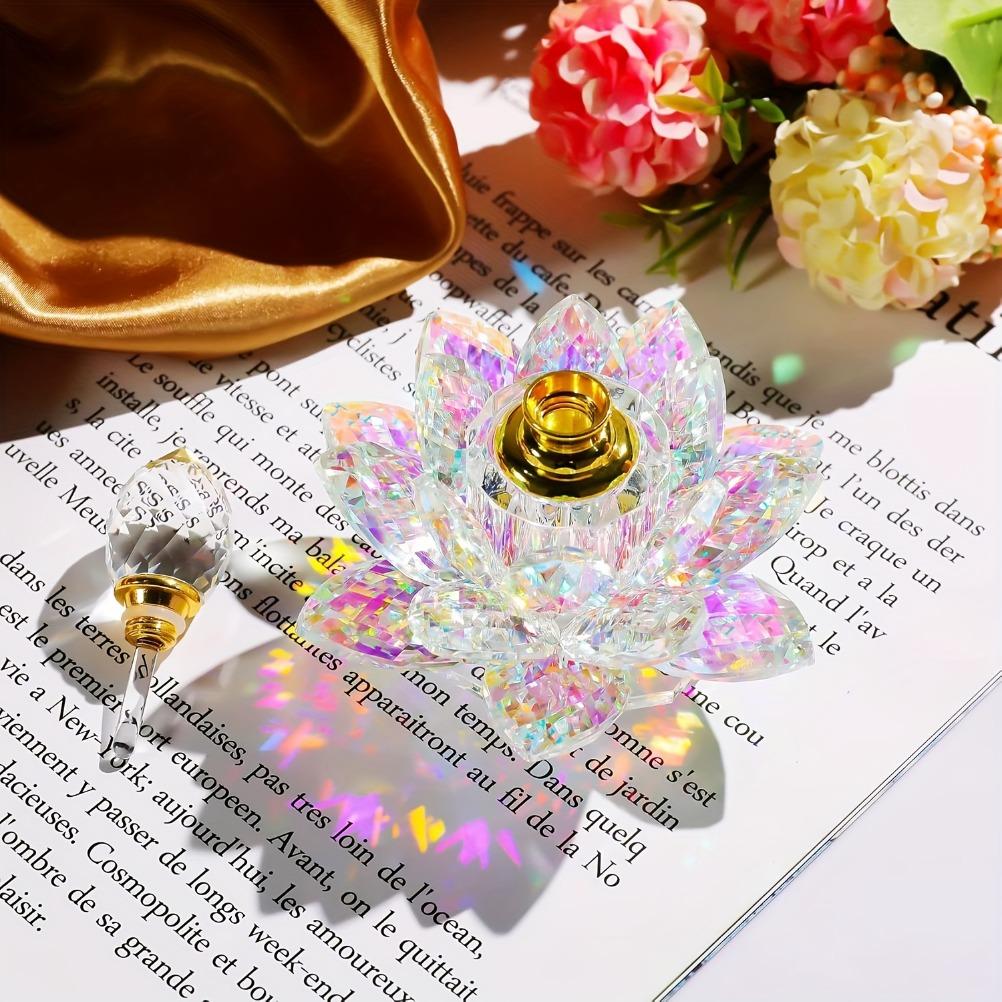 Creative Lotus Glass Perfume Bottle Crystal Decorative Desktop Decorations Home Desktop Decoration Bathroom Perfume Bottle