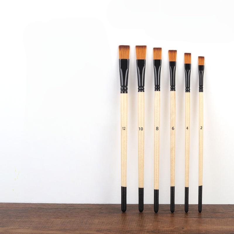 32-Piece Wooden Handle Art Brush Set: Nylon Bristles for Watercolor and Oil Painting