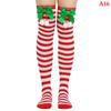 Christmas Ornaments Socks Striped Long Stockings Christmas Decorations High Socks for Girls Striped Knee Socks
