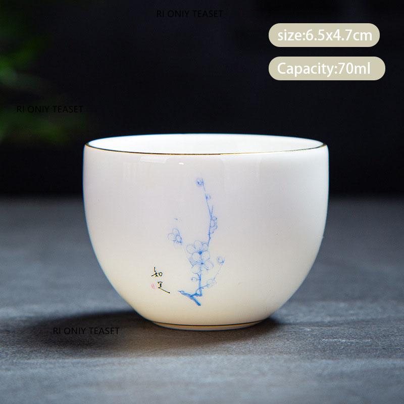 

1 Pc Chinese Ceramic Tea Cup Handmade Flowers Bamboo Leaf White Porcelain Teacup Travel Personal Tea Bowl Master Cup Tea Set Teacup