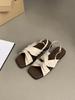 Flat Sandals Women's Summer Wear New Versatile French Beautiful Fairy Style with Skirt Travel Seaside Roman Shoes