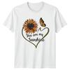 Butterfly Sunflower You Are My Sunshine Heart Nature Graphic TShirt