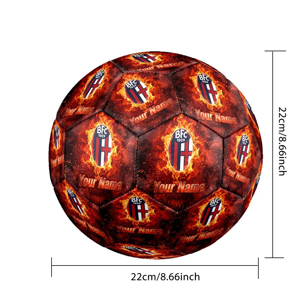 Size 5 Football Custom Name Text, Outdoor Training Soccer BallBologna FC