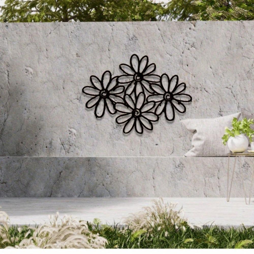 Daisy Metal Wall Art for Garden Terrace Home Floral Decor Modern Rustic Housewarming Gift