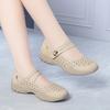Hollow-out Breathable Summer Single Shoes, Perforated Sandals, Women's Velcro Soft-soled Shoes, Middle-aged and Elderly Women's Shoes