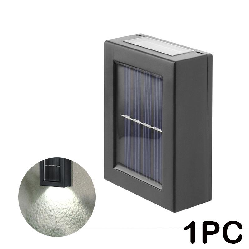 8PCS LED Solar Wall Lamp Outdoor Waterproof Up and Down Lighting Garden Decoration Solar Lights Stairs Fence Sunlight Lamp