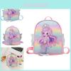Adorable Mermaid Cartoon Backpack For Girls With Comfy Curved Shoulder Straps