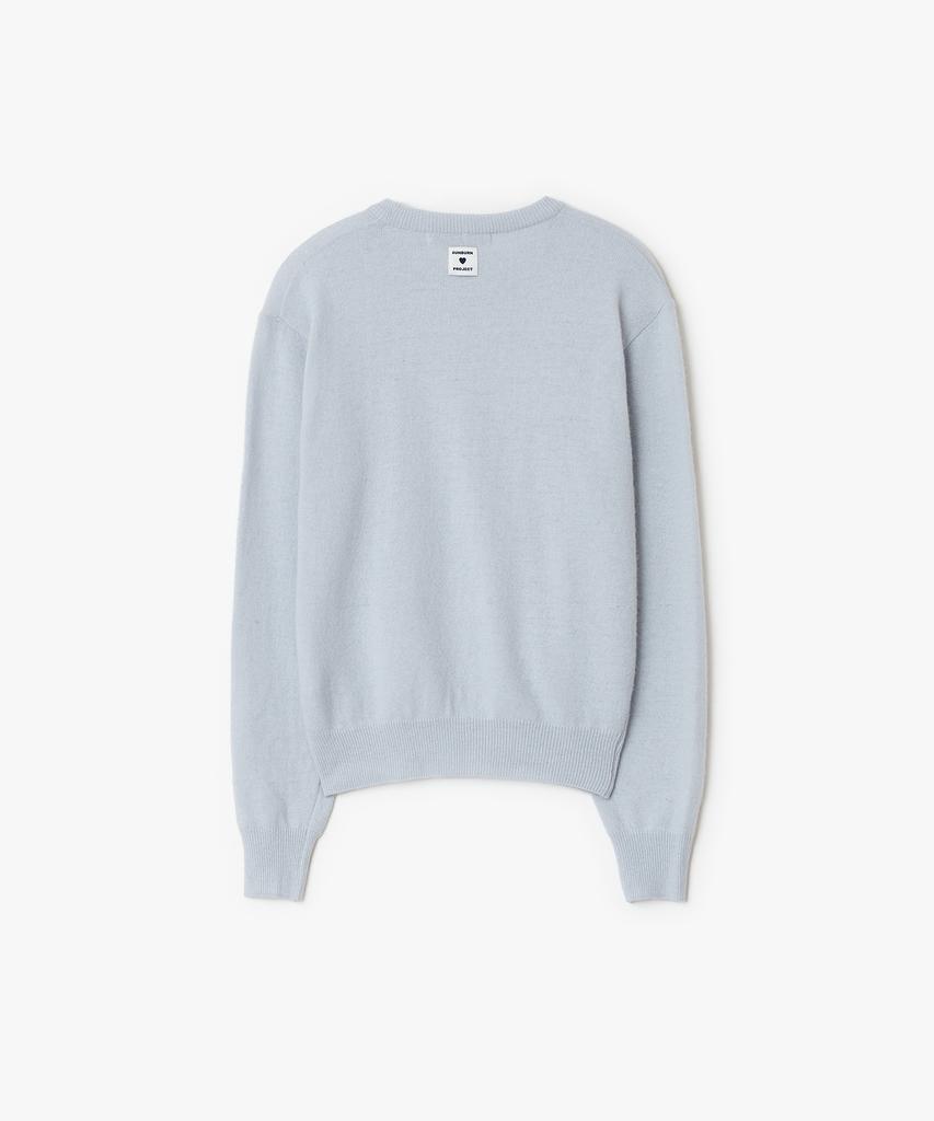 SUNBURNPROJECT Cashmere Basic Round Knit, Skyblue