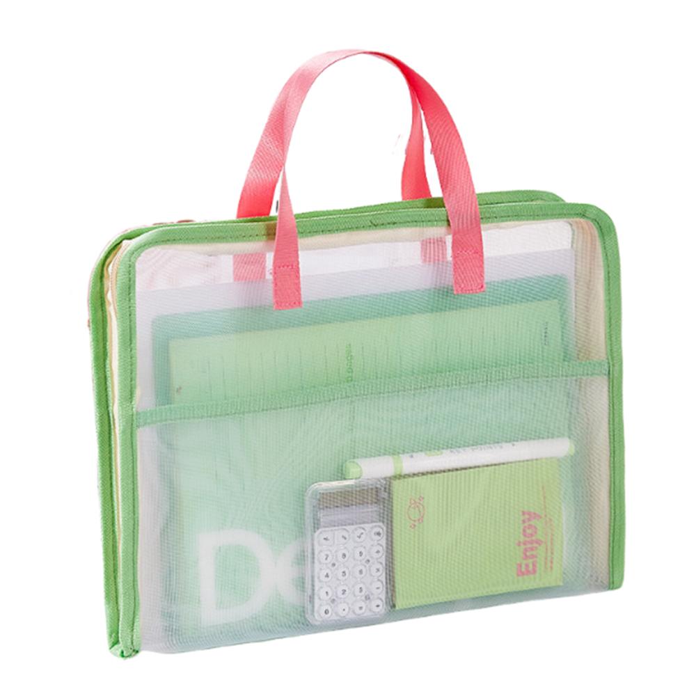 Сетчатые сумки на молнии конфетных цветов, прозрачный органайзер для канцелярских принадлежностей, школьные и офисные принадлежности