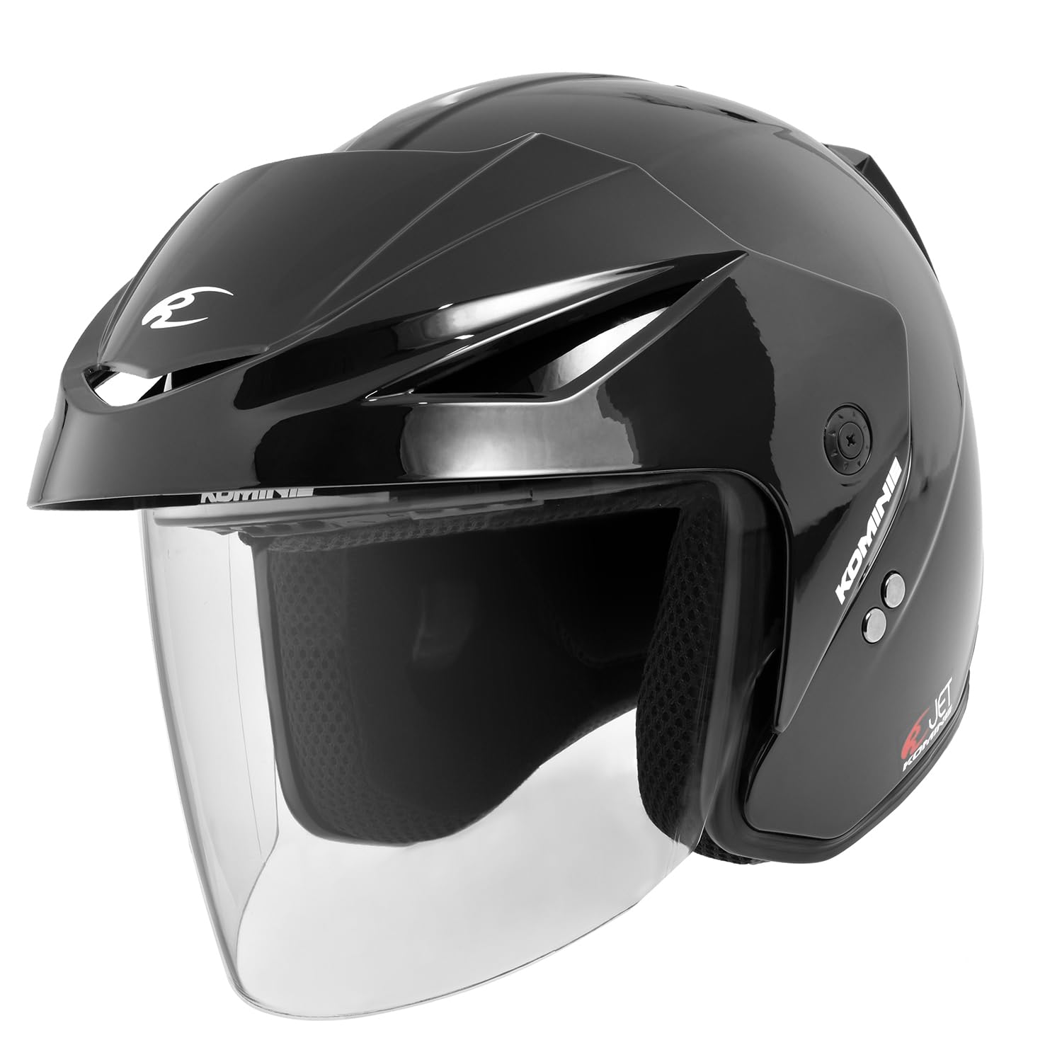 

Komine Era II Motorcycle Jet Helmet, Black, XL (HK-1651), UV Protection Shield, High-Strength ABS Shell