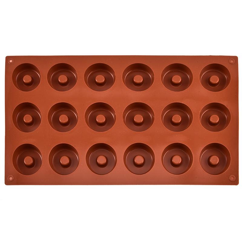 18 Cavity Mini Donut Silicone Chocolate Mold Diy Cake Accessories Molds Kitchen Doughnut Pastry Manual Baking Mould
