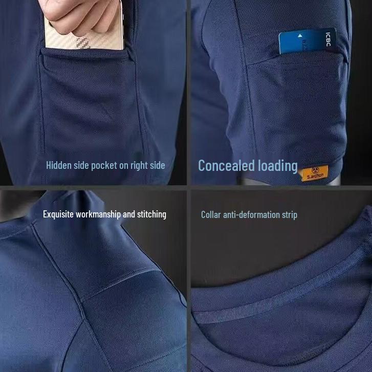 Men's Quick-Dry Tactical Short-Sleeve T-Shirt - Breathable Crew Neck for Outdoor Sports & Fitness