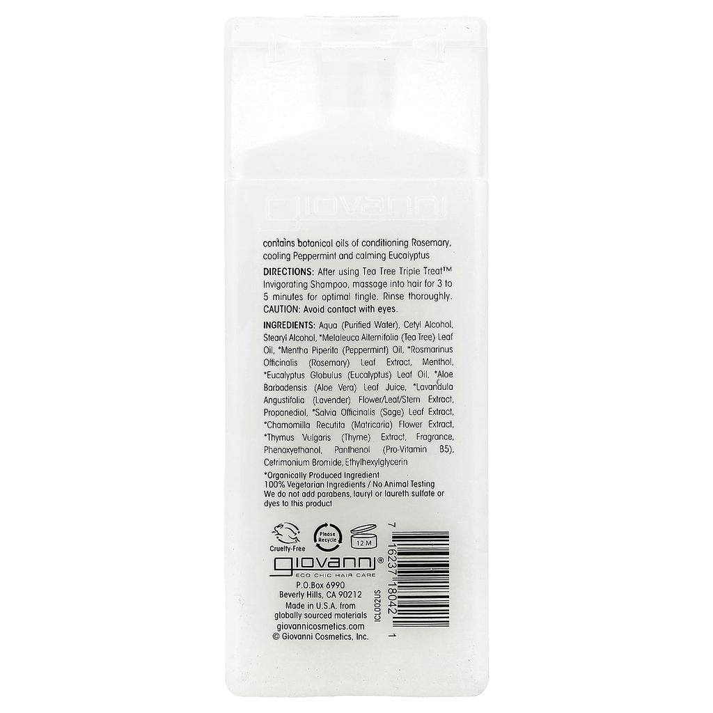 Tea Tree Triple Treat Invigorating Conditioner, All Hair Types, 60Ml(2Fl Oz)