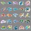 50 Sea Turtle Stickers: Cartoon Animals for Phone, Water Bottle, Guitar, Journal Decoration, Waterproof Color Art with Drip Glue