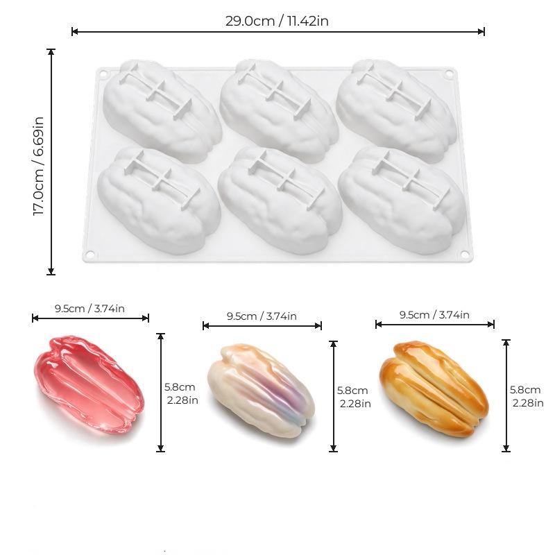 Modern Style Silicone Chocolate Mold for Pecan Nuts Food Grade with Artistic Mousse Cake Design for Elegant Desserts
