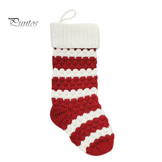 

1 шт., рождественский чулок, вязаный красный, зеленый, белый, в полоску, большой емкости, многоразовый, подвесной подарочный мешок для рождественской елки, носок, кулон, принадлежности для украшения вечеринки красный