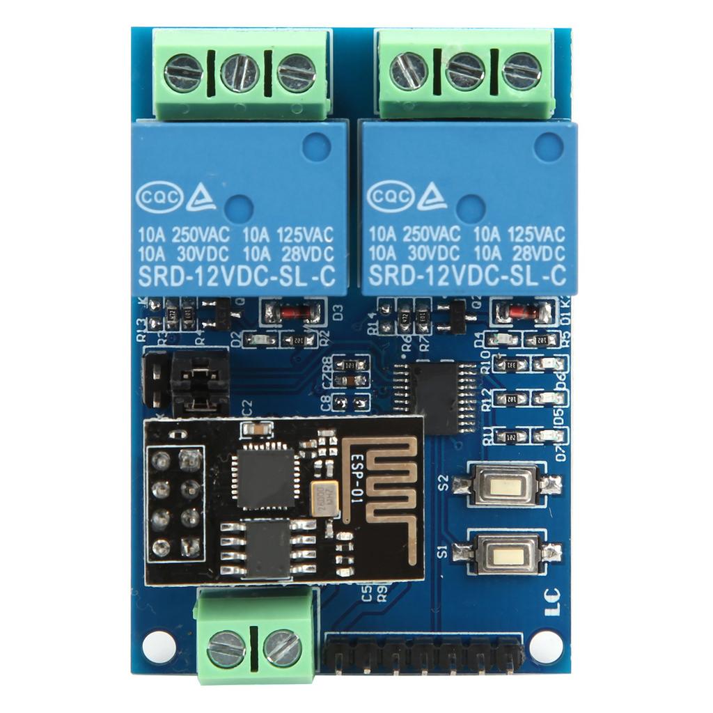 2?Way WiFi Relémodul for Android Mobiltelefon APP Trådløs Fjernkontrollbryter 12V ESP8266