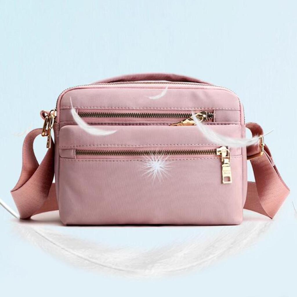 Women Waterproof Nylon Crossbody Shoulder Bags Casual Large Capacity Travel Clutch Bag Female Solid Color Multi-pocket Handbag