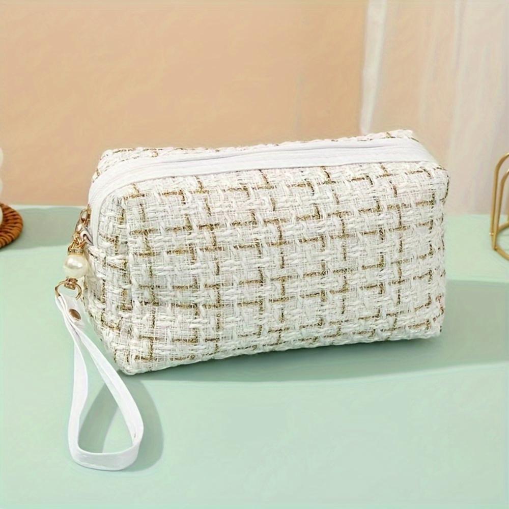

1pc Elegant Makeup Bag with Wrist Strap - Travel Zippered. For Ladies and Men. Portable Cosmetic Pouch.