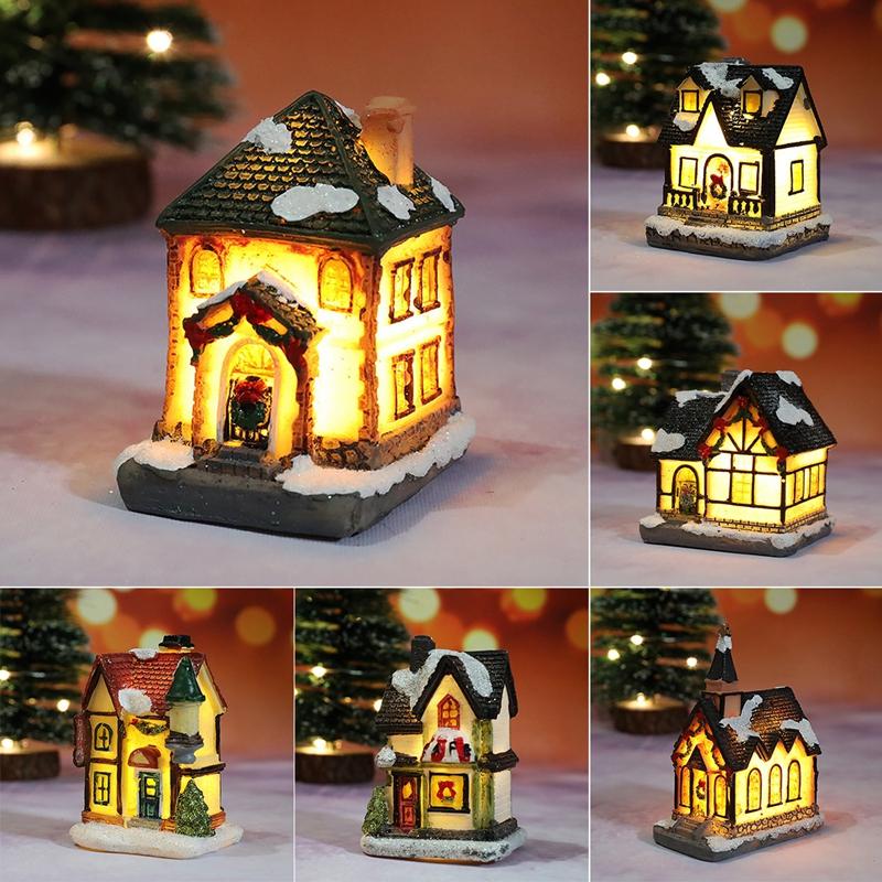 Decorațiuni Luminoase Casă de Crăciun Pentru Ornamente de Casă Copii Cadou de Crăciun Anul Nou Decor Navidad Lumină de Noapte Dormitor Cu Baterie