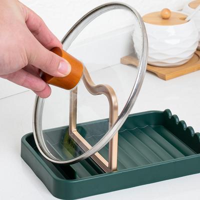 Estante para Tapas de Cocina Asiento de Encimera Estante de Almacenamiento Plegable Cuchara Espátula para Cocinar Espátula Estante para Espátulas Estante de Almacenamiento