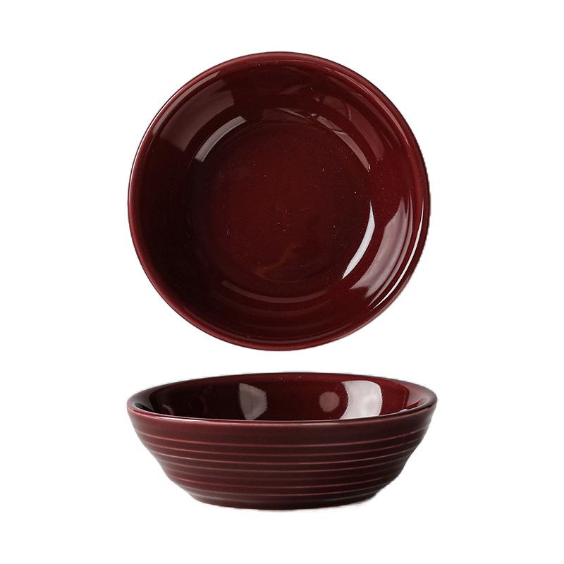 Simple Threaded Tableware Set, Bowls And Plates, Soup Bowls And Plates, Ceramic Creative Household Housewarming Bowls, Tableware And Chopsticks