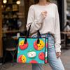 Cute Cartoon Emoji Tote Bag Large Capacity Portable Casual Handbag for Daily Use Shopping Travel