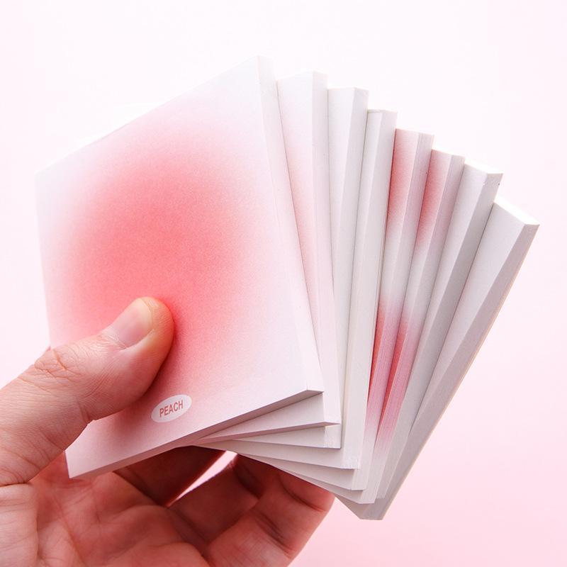 Blush Gradient Memo Pad - Non-Adhesive Sticky Note Strips for Students & Journals