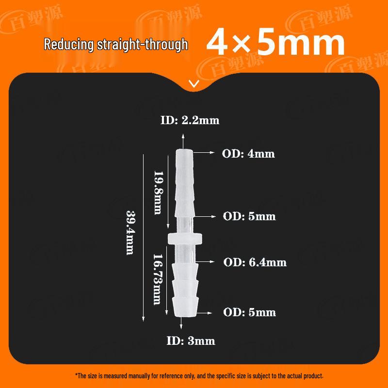 Plastic Hose Fitting: Reducing Straight-Through Barb Connector for Quick Water Pipe Connection in Fish Tanks
