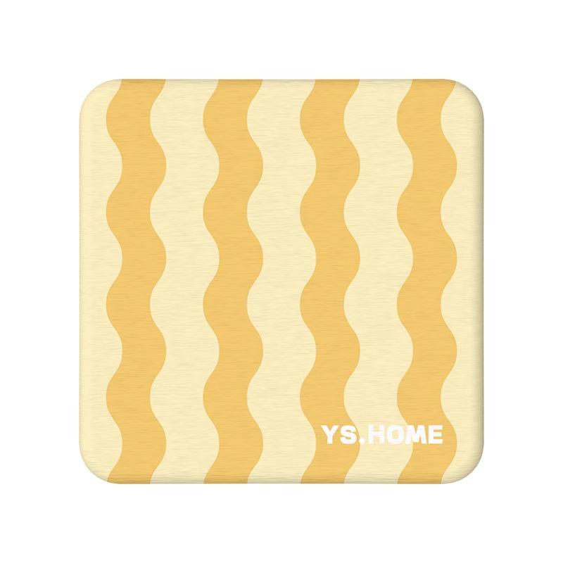 Round Plaid Hard Diatom Mud Coffee Tea Coaster Thermal Insulation Pad Office Non-slip Absorbent Pad