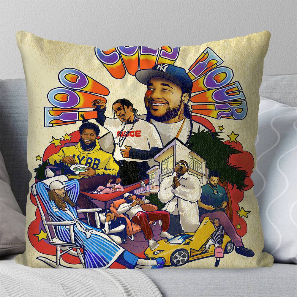 Rapper A-ASAP R-Rocky Pillow Case Square Pillow Bedroom Sofa Leisure Comfort Cushion Car Living Room Home Decoration