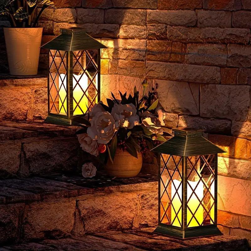 Solar Candle Light Lantern Lamp Waterproof Outdoor LED for Garden Patio Yard Holiday Festival Decor