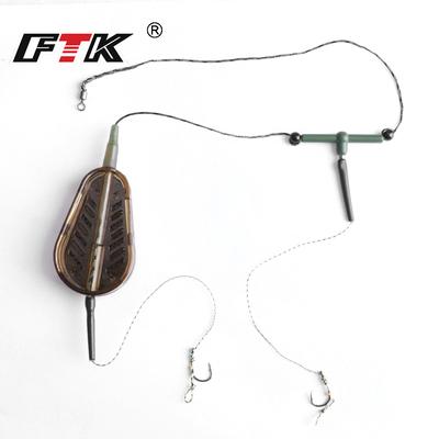 FTK Carp Bait 60-100g Fish Cage To Send 2 Rope Hooks High Carbon Steel Metal Feeder Sinker Artificial Bait Accessories