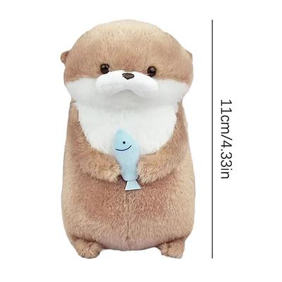 Porte-clés en peluche avec loutres mignonnes, accessoires suspendus légers pour sac d'école, porte-clés