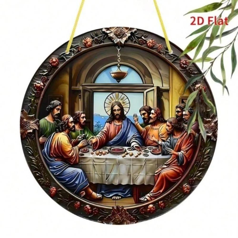 Religiöse Wandkunst im Vintage-Stil: Das letzte Abendmahl Metallblechschild