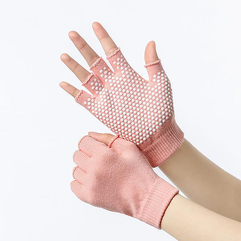 Women Non-Slip Yoga Gloves Breathable Fitness Pilates Half Finger Glove Sport Outdoor Cycling Fishing Workout Mittens For Gym