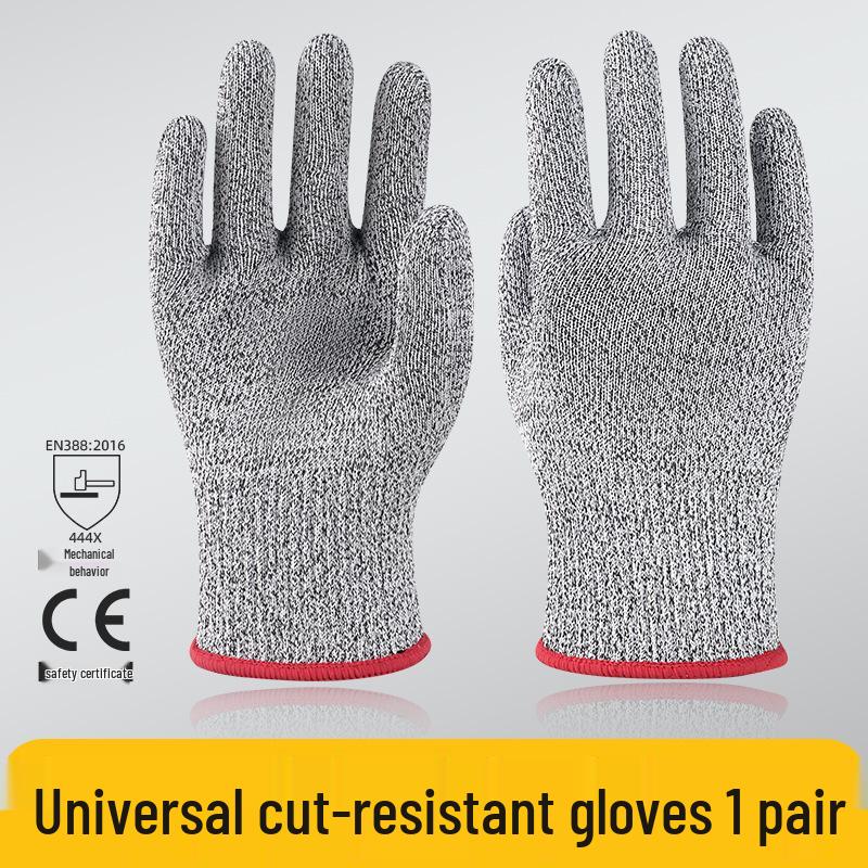 Level 5 Cut-Resistant Gloves: Anti-Slip, Wear-Resistant, Anti-Stab, for Kitchen, Outdoor, Woodworking, and Fishing Safety.