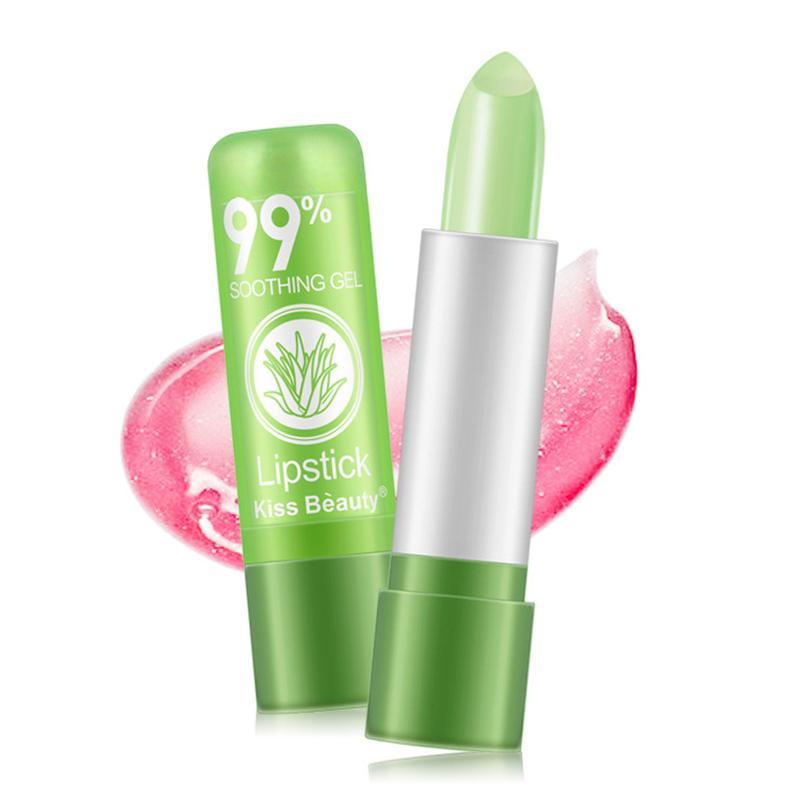 1PC Aloe Vera Lipstick Color Changing Lip Balm Moisturizing Waterproof Anti-dry Cracking Temperature Change Lipstick