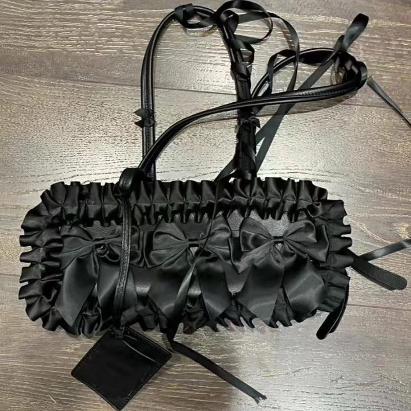 Black bag women's summer new shoulder messenger bag female student armpit bag bow handbag cool