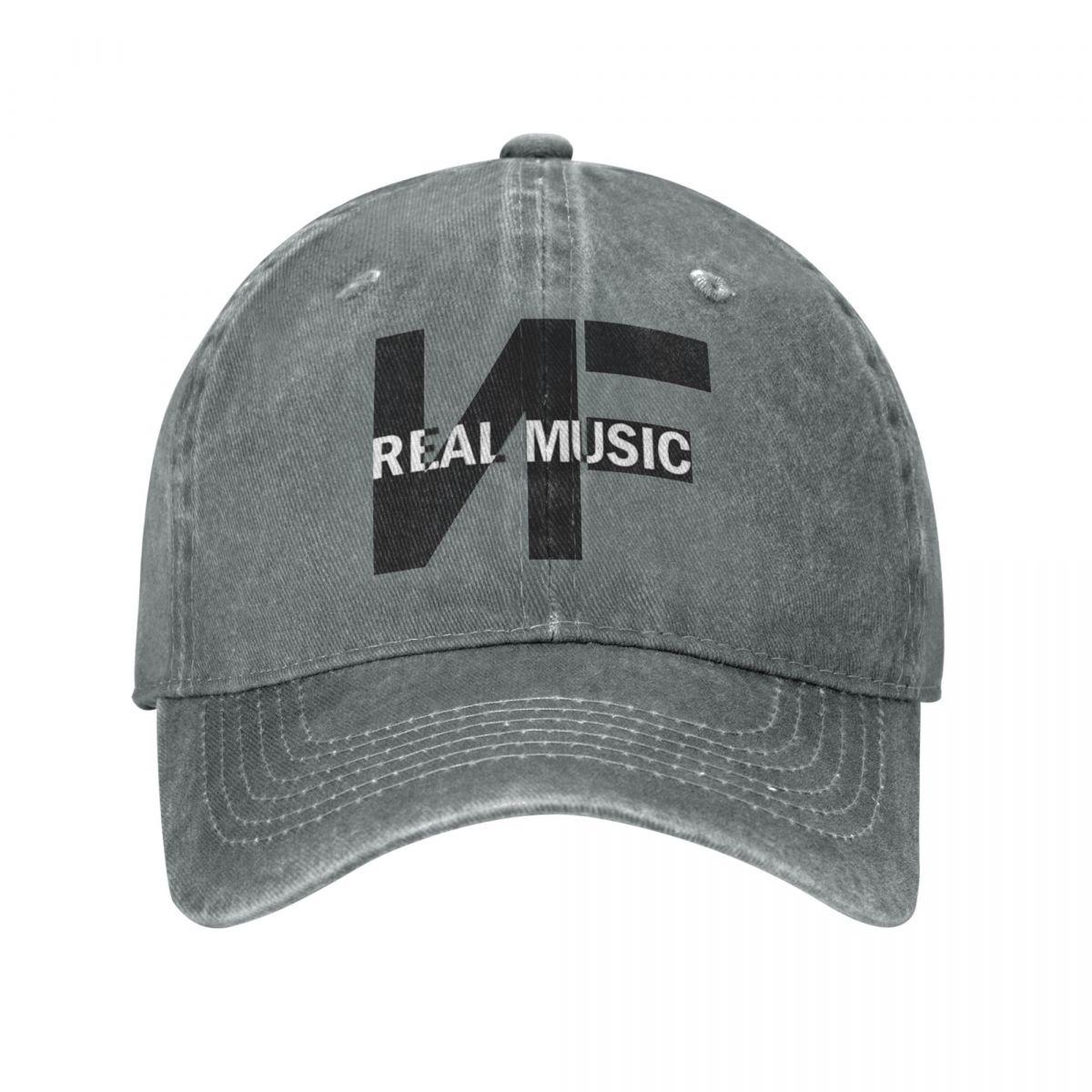 

NF Real Music Logo Trucker Hat Merch Vintage Distressed Denim Snapback Hat для жінок унісекс, регульований One Size