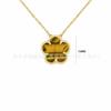 K rose gold four-leaf clover necklace women's single flower white fritillary chalcedony laser agate full diamond collarbone chain