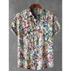 Deep Sea Octopus Art Print Lapel Casual Hawaiian Shirt Printed Style Short Sleeve Casual Shirt Men's