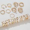 Gold/Silver Wave Joint Rings Set Alloy Love Chain Joint Ring 2024 Multi Style Ring Set  Woman