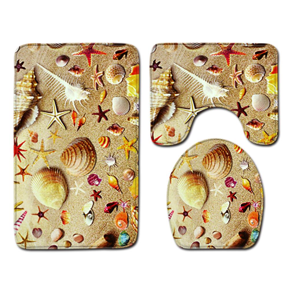 

Shell Bathroom Floor Mat Toilet Three-Piece Set 45cmx75cm
