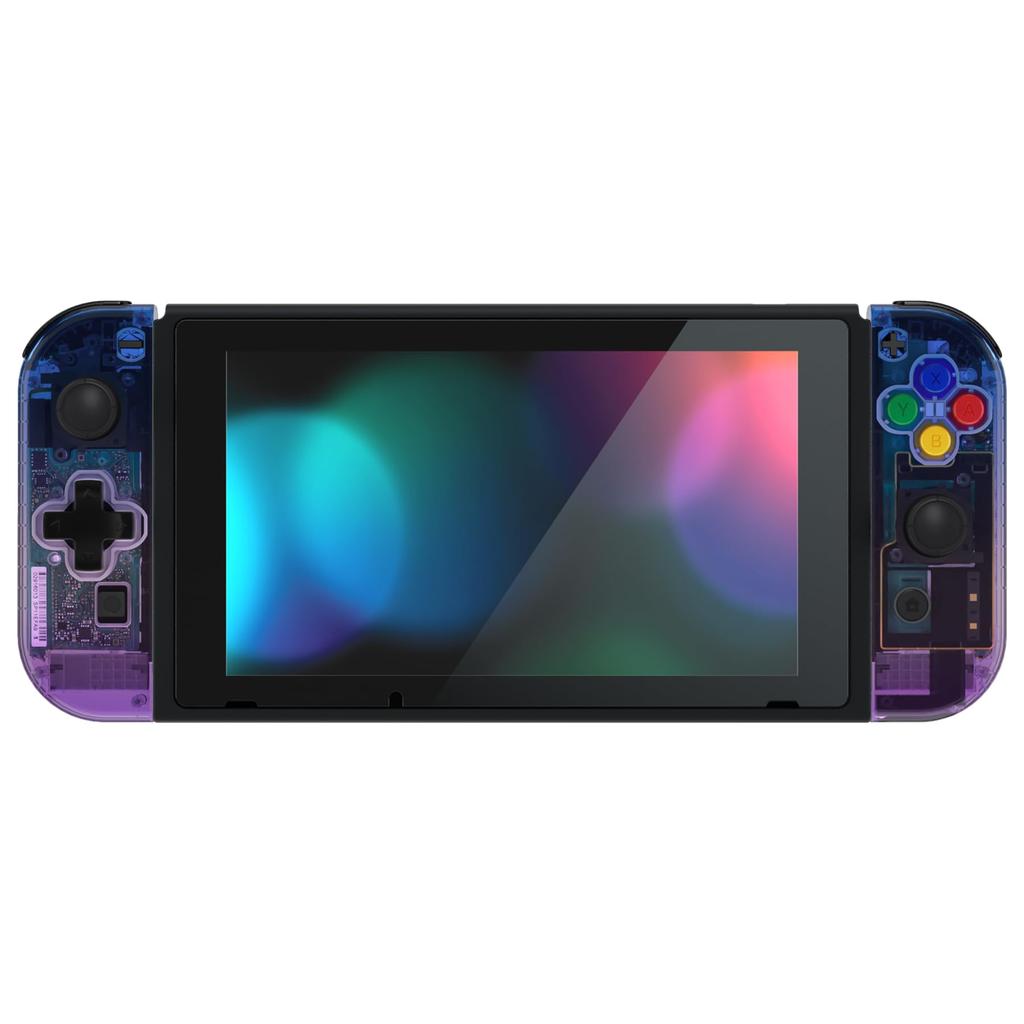 eXtremeRate Switch Clear material handheld controller housing compatible with and Switch also comes with a full set of buttons and console case are