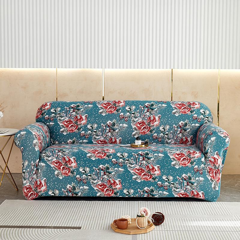 Elastic All Inclusive Printed Sofa Cover Easy To Install Sofa Protector for Living Room Anti-Wear Home Decor for All Seasons