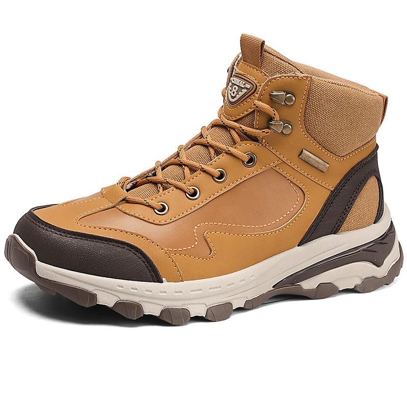 Men's shoes spring and summer high-top hiking shoes men's waterproof and non-slip off-road men's hiking shoes outdoor large-size shoes